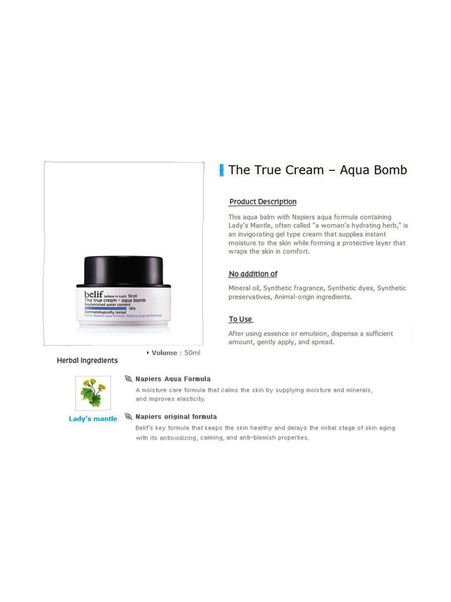Belif The True Cream Aqua Bomb - 50 ml