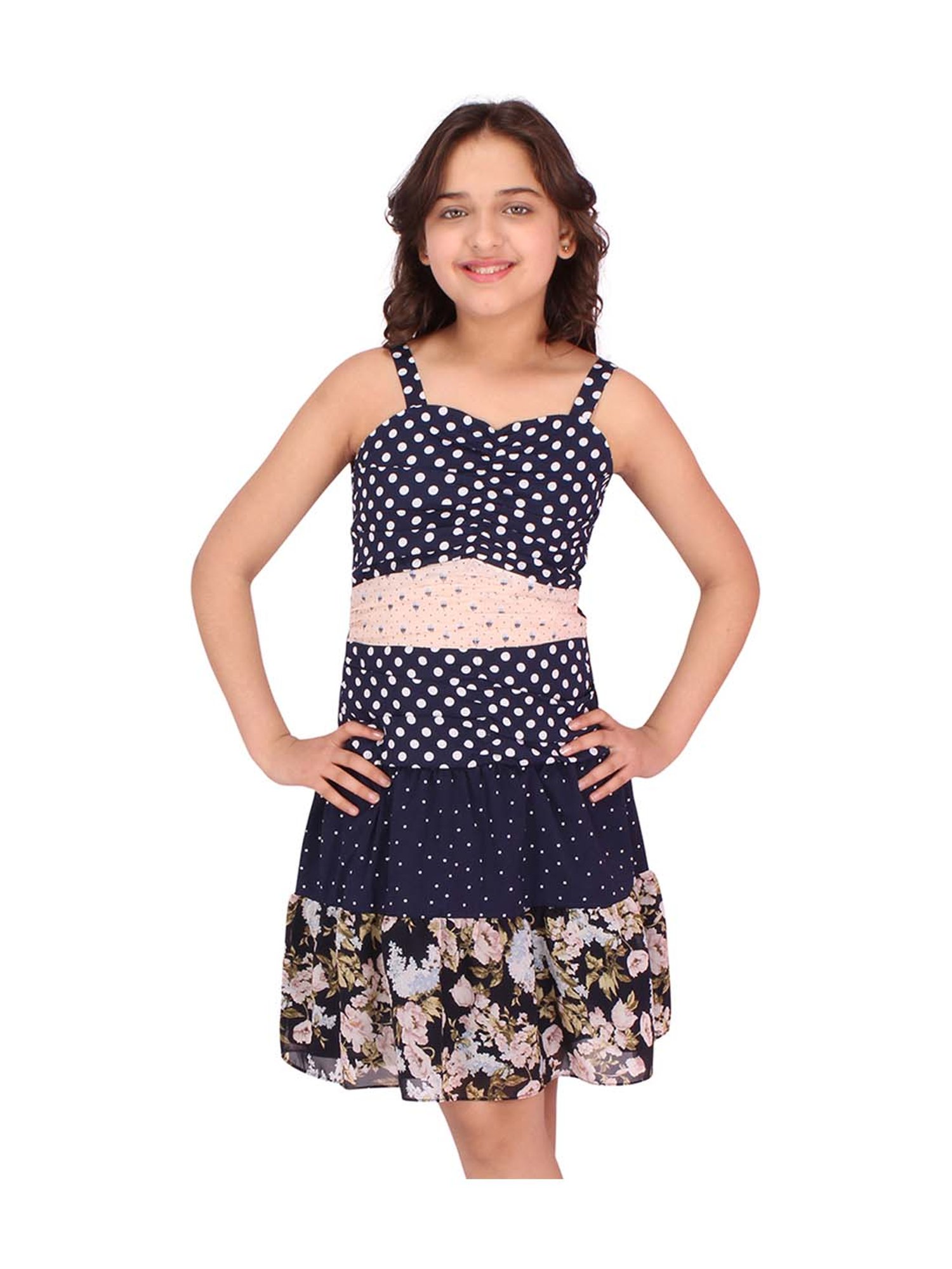 Cutecumber Kids Navy Floral Print Dress