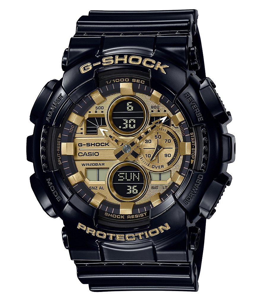 G-Shock Black Ana-Digi Resin Gold Dial Watch