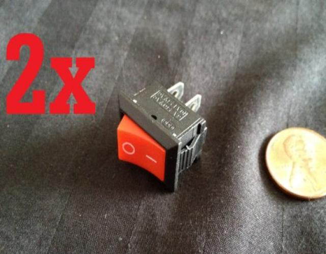 2x Snap-in On/off Rocker Switch 2 Pin 3a @ 250vac, 6a @ 125vac 12v B15