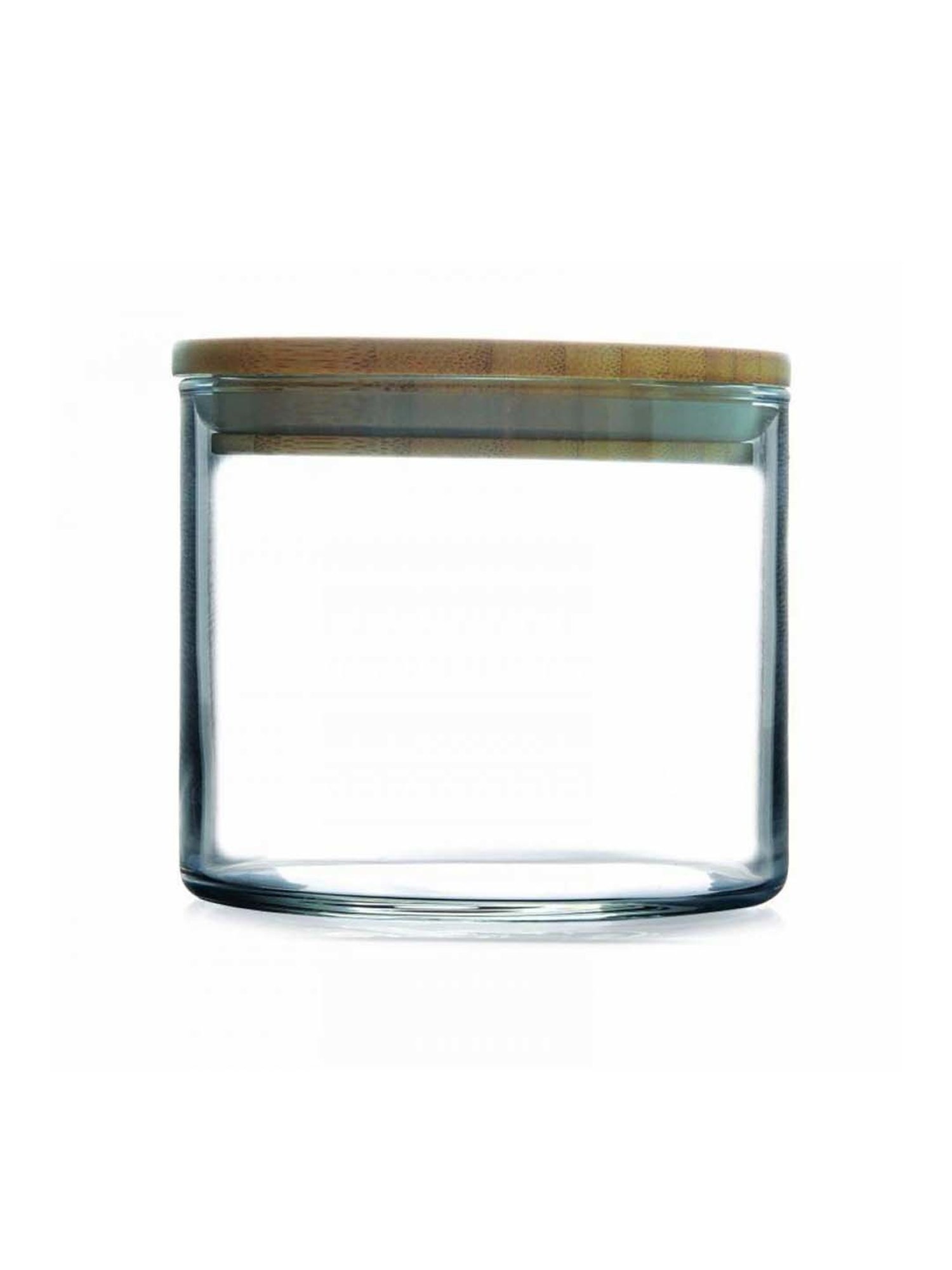 Pasabahce Transparent Bamboo Jar With Wooden Lid (0.7 L) - Set of 2