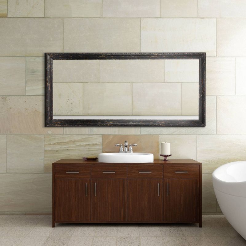 29.5" x 53.5" Beaded Wash Frame Mirror Black - Head West