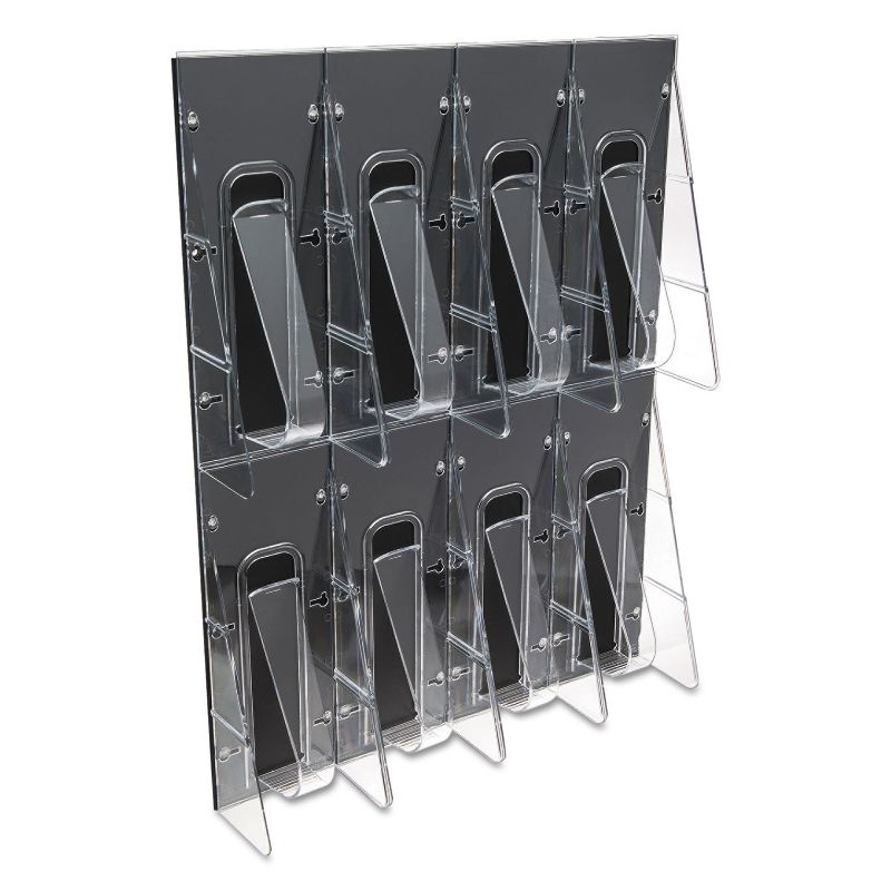 Deflecto Multi-Pocket Wall-Mount Literature Systems 18 1/4w x 23 3/4h Clear/Black 56201