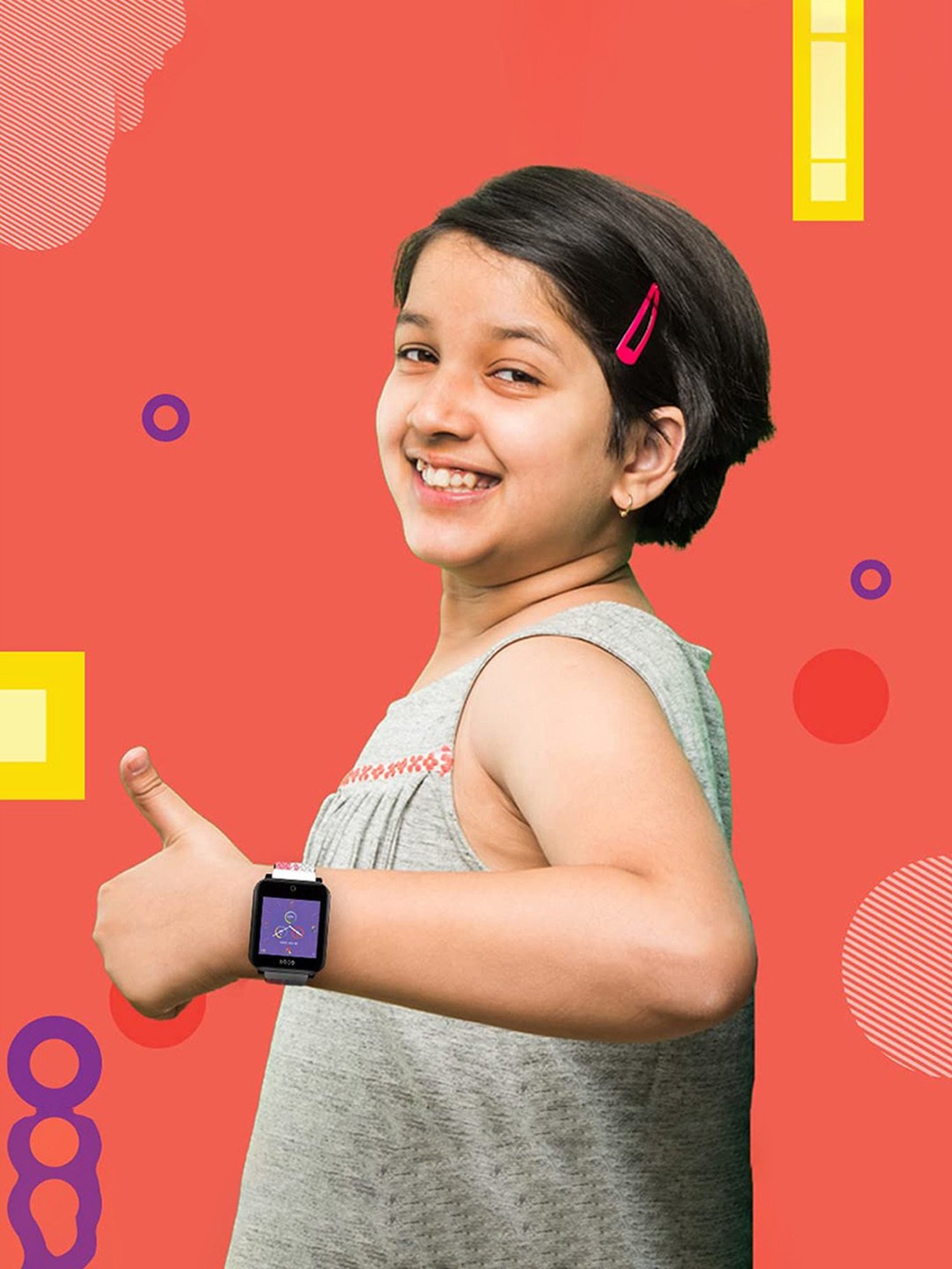 GOQii Smart Vital Junior for Kids Fitness with 3 Months Health Coaching Smartwatch (Blue & White)