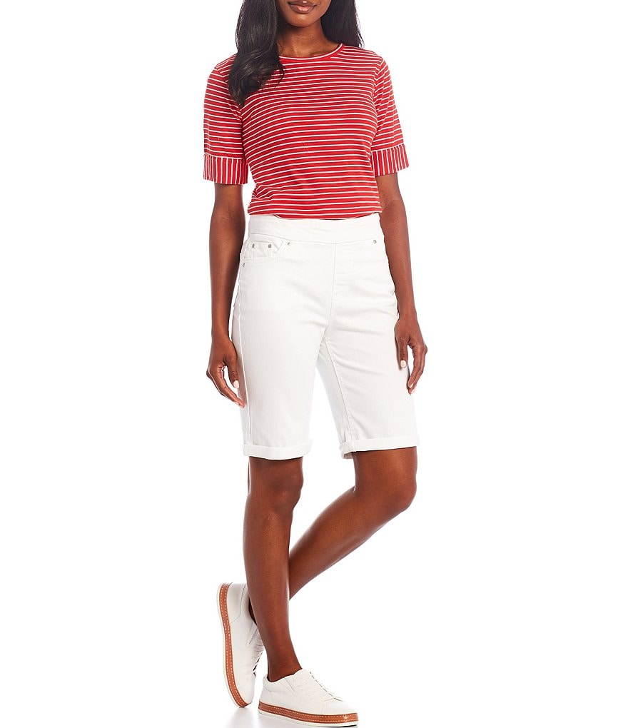 Westbound Petite Size the HIGH RISE fit Pull-On Bermuda Shorts