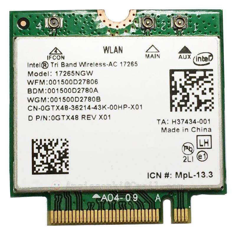 Wireless-AC 17265 17265NGW SPS 751892-001 802.11ac Ad NGFF 4.7Gbps 867M Wifi+Bluetooth BT4.0 Wireless Card Intel for 7350 E7450
