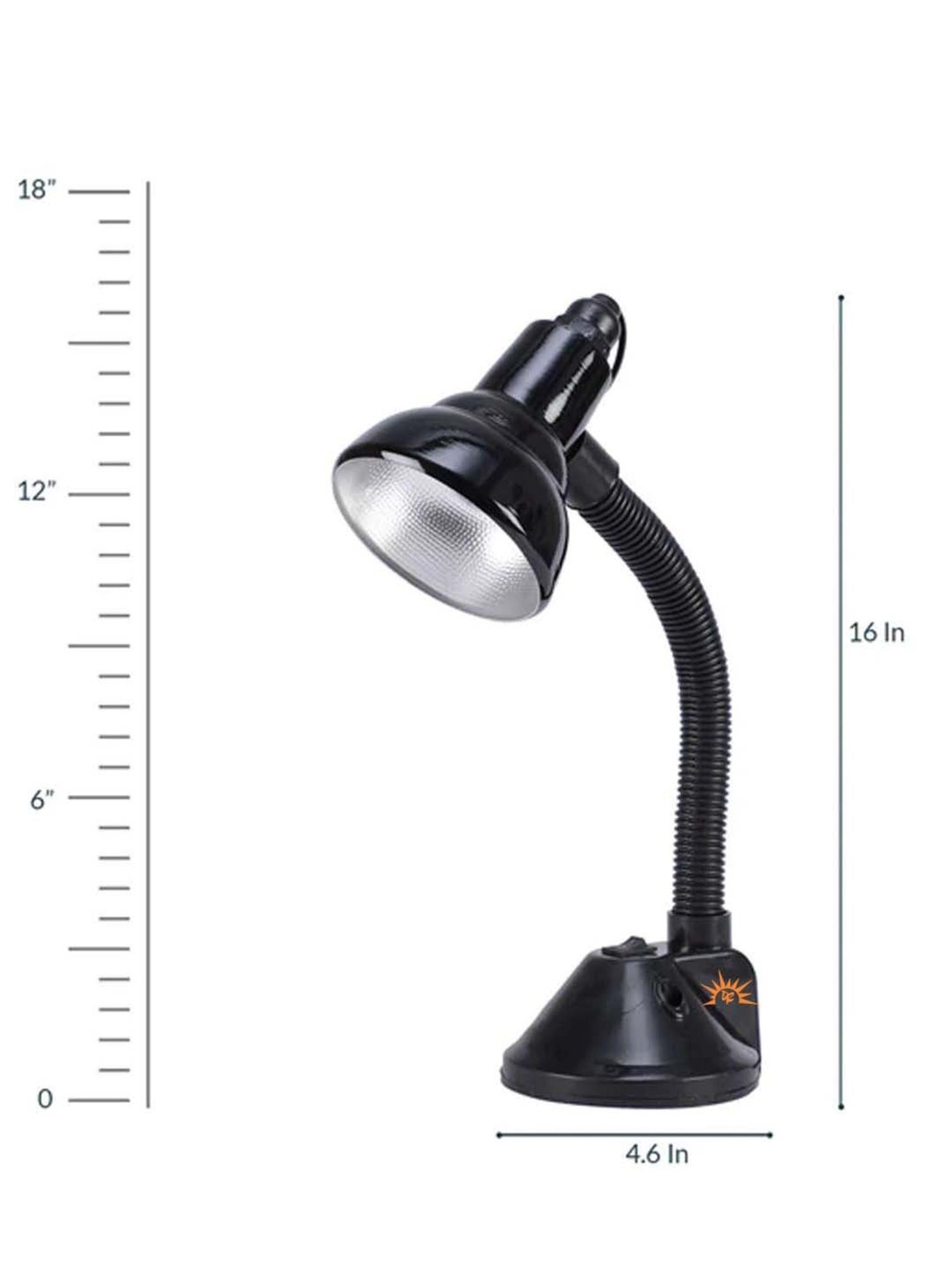 DecorativeRay Black PVC Study Table Lamp - Set of 1