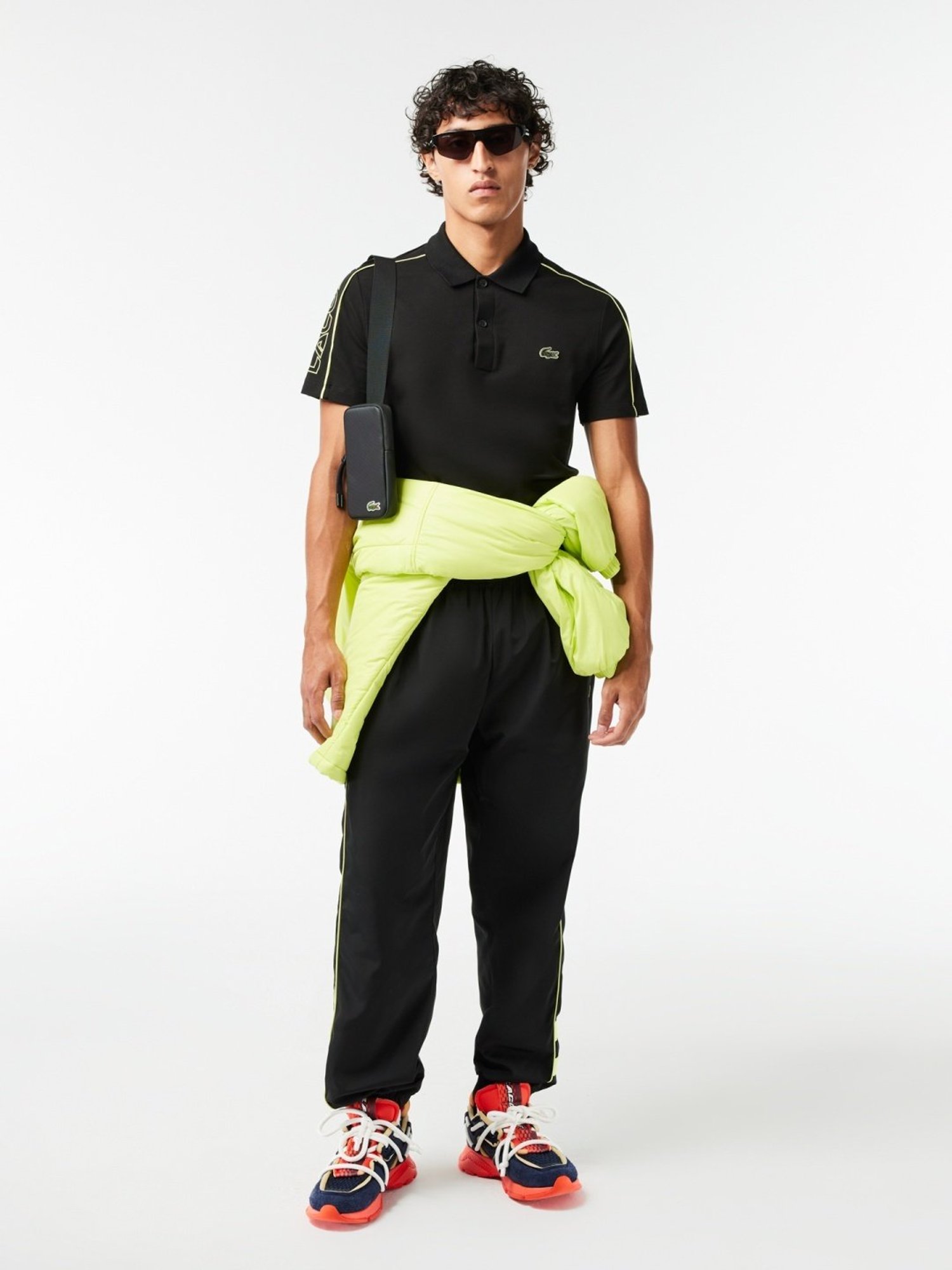 Lacoste Black Cotton Slim Fit Polo T-Shirt