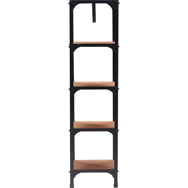 64" Overland Bookshelf Wood and Black Metal - Serta