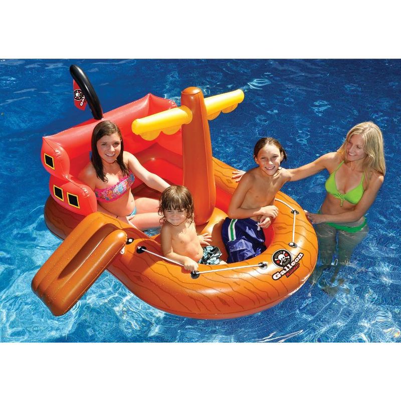 Swimline 62" Inflatable Galleon Raider Pirate Ship Floating Toy - Orange/Red