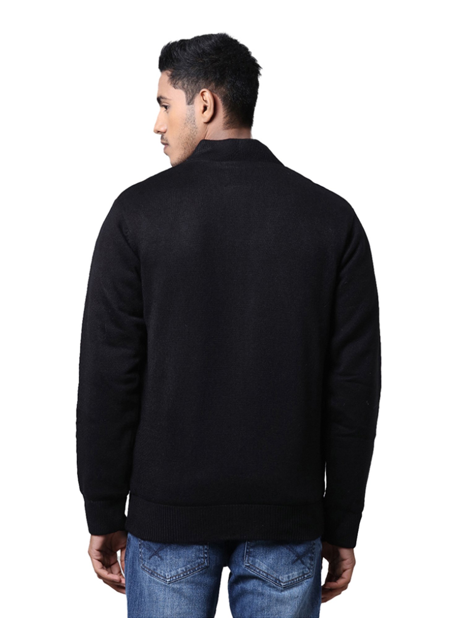 Parx Black Regular Fit Sweater