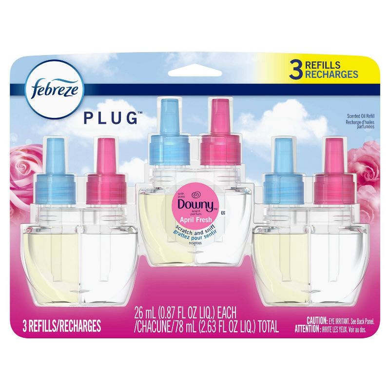 Febreze Plug Downy April Fresh Refill with Fade Defy Technology - 3ct
