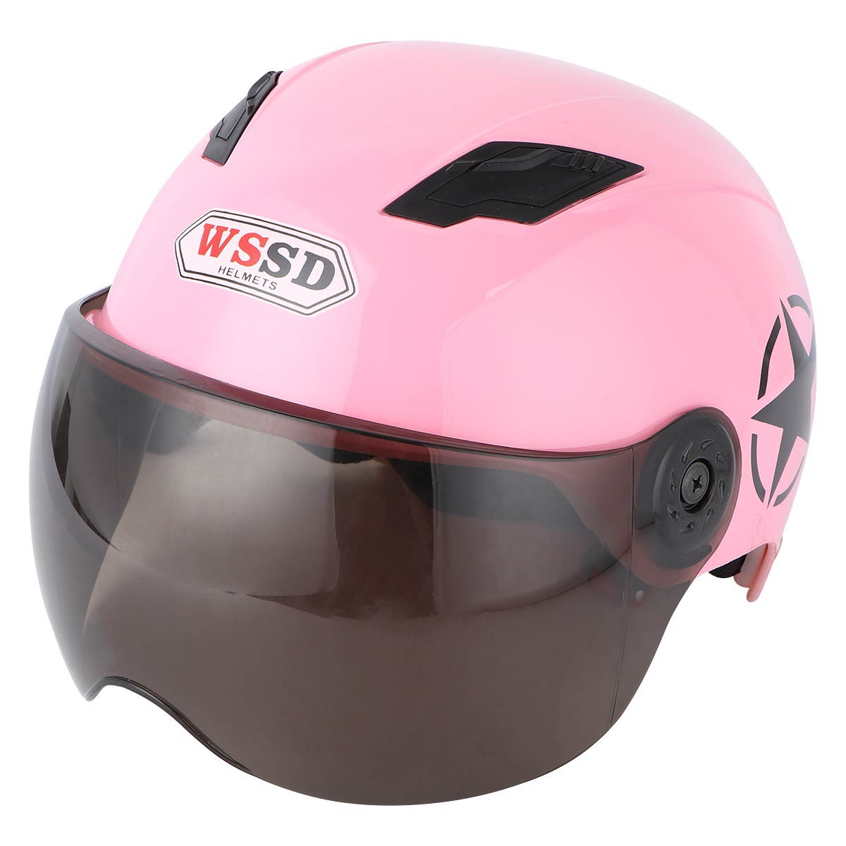 Adorable Motorcycle Helmet Fashion Cycling Helmet Protective Cap Outdoor Sports Motorcycle Riding Hat for Woman (Pink)