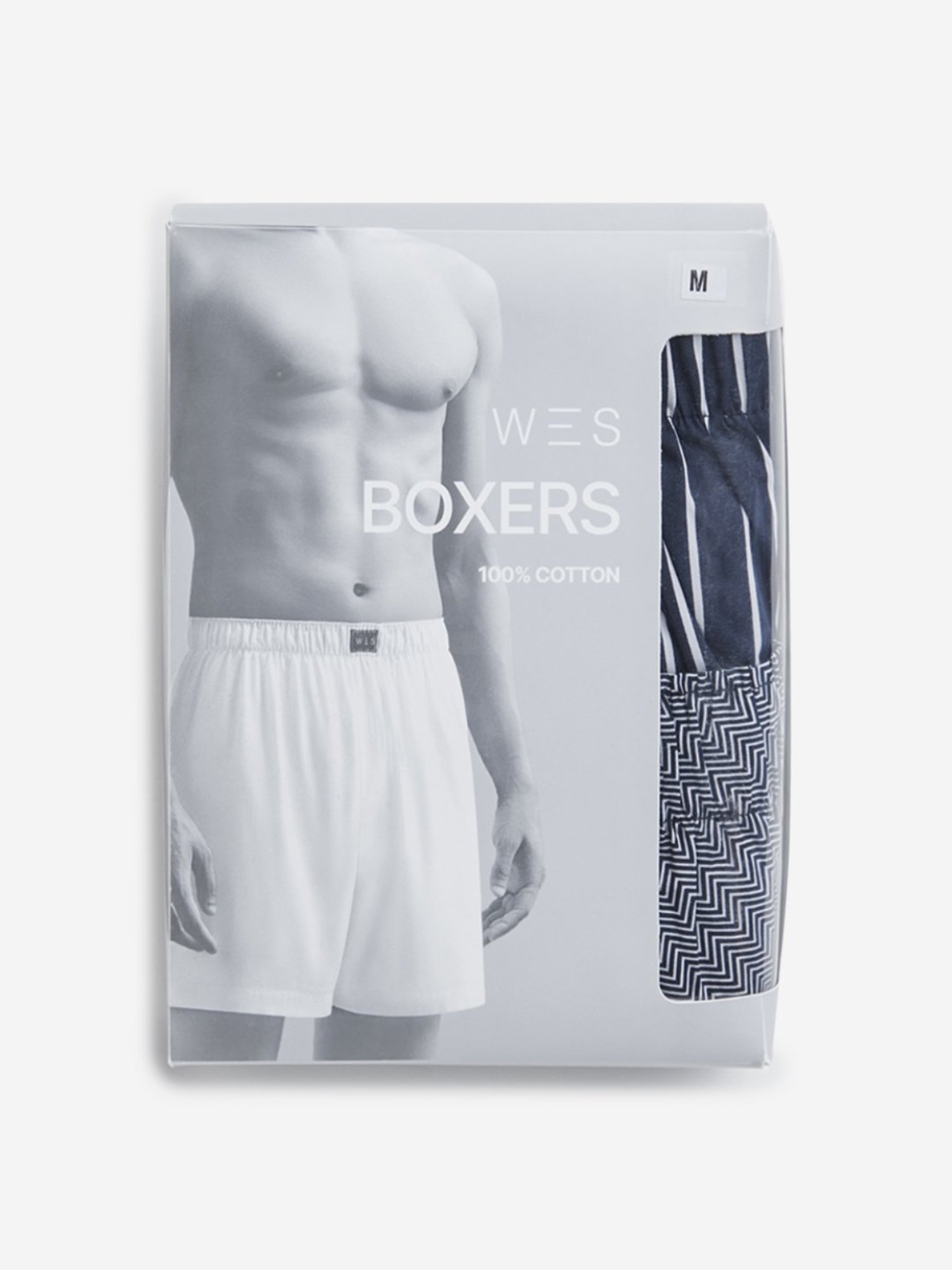 WES Lounge by Westside Navy Printed Loose-Fit Cotton Boxers - Pack of 2