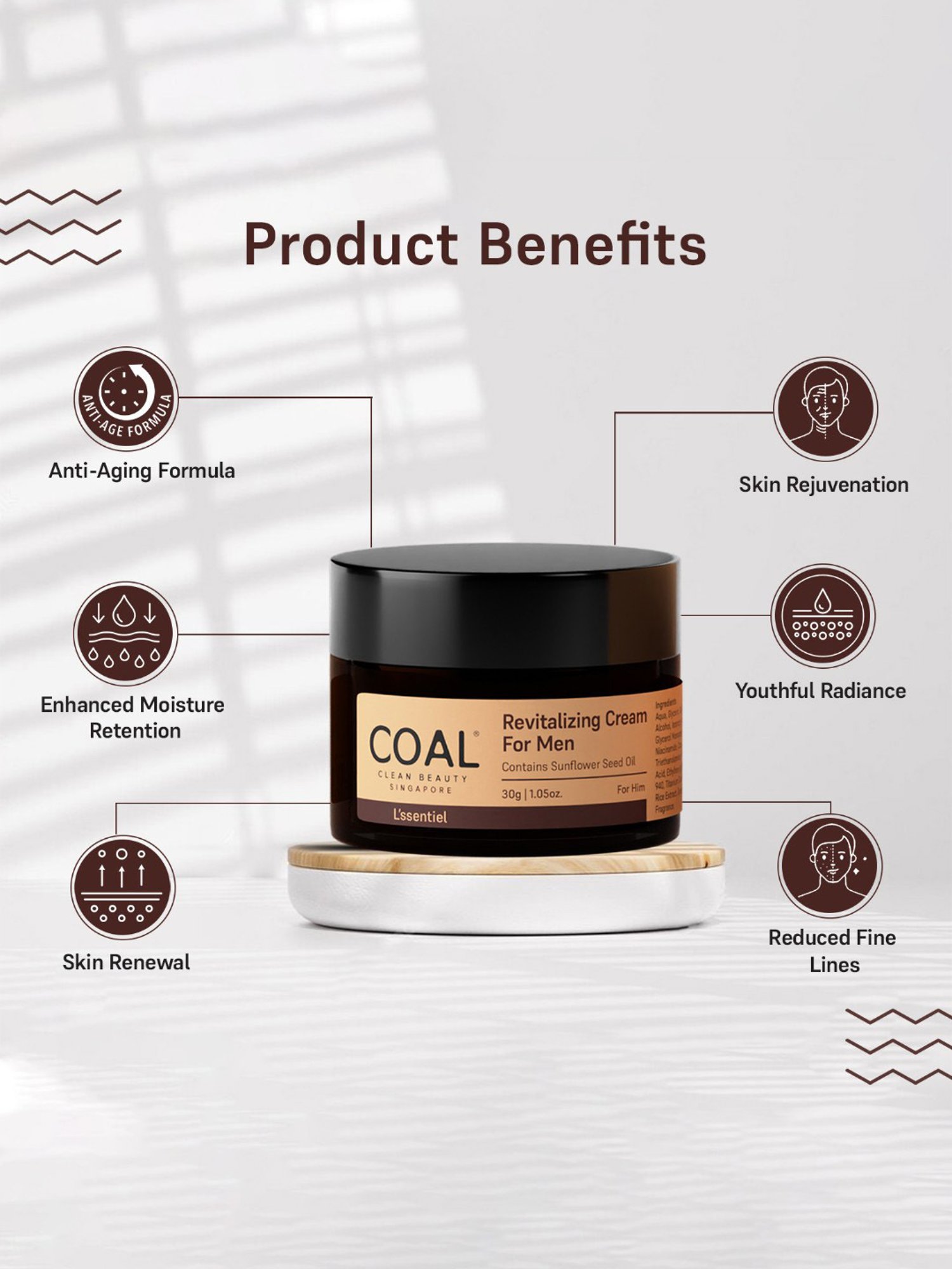 COAL Clean Beauty Revitalizing Cream for Men - 30 gm
