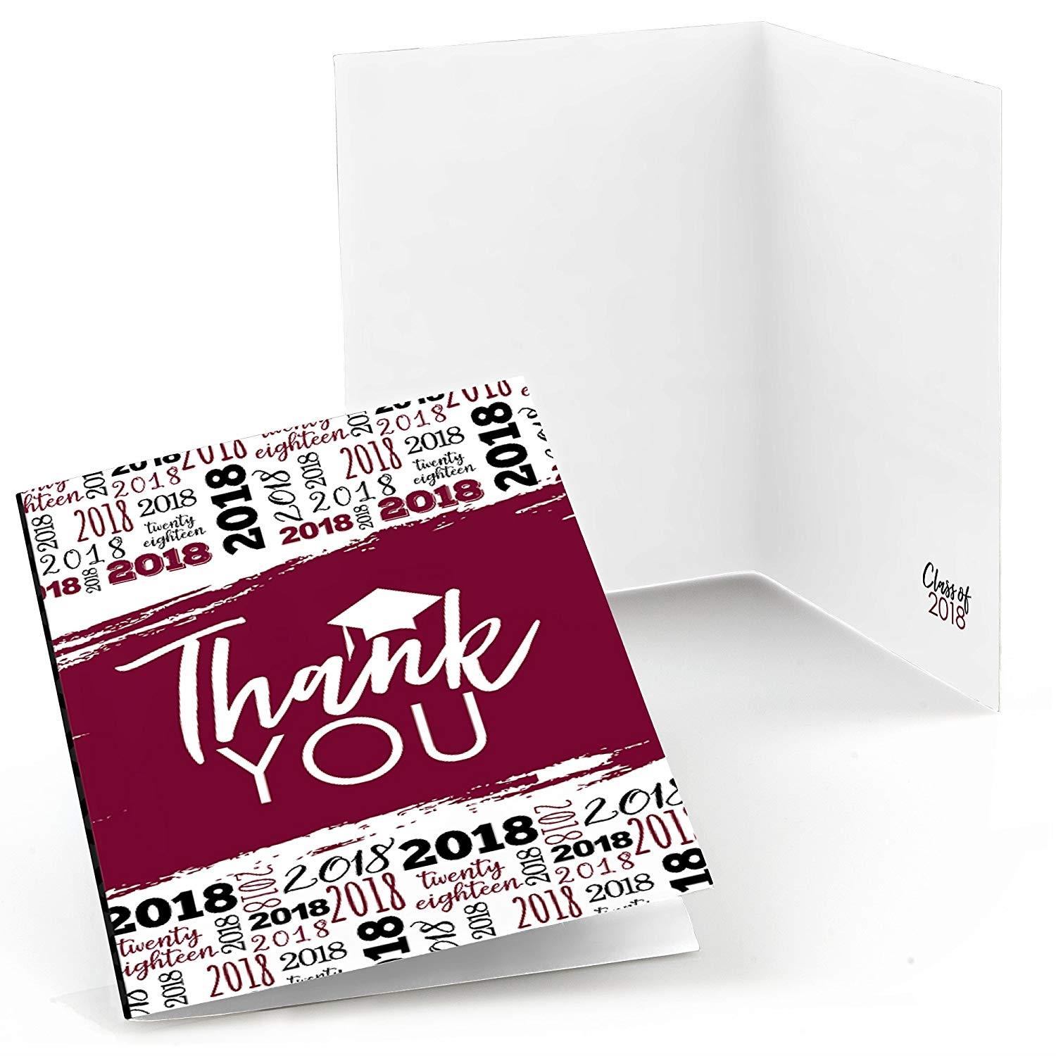 Maroon Grad - Best is Yet to Come - Burgundy 2018 Graduation Party Thank You Cards (8 Count)