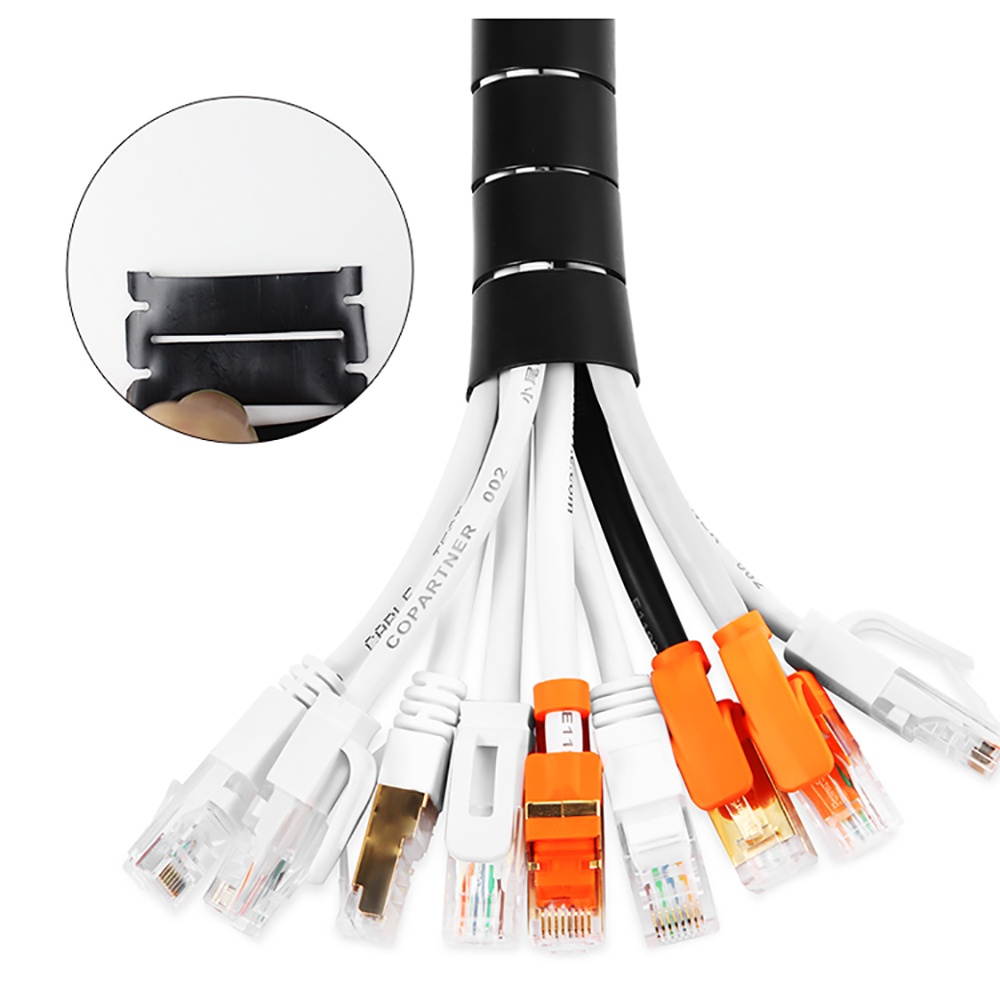 2m Wire Wrap Organizer Winder Clip Cable Plug Wire Holder Mouse Cord Protector Management Ethernet Wire