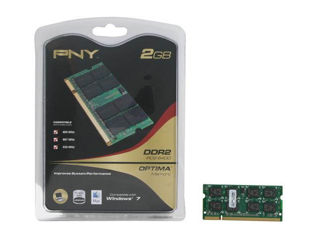 PNY Optima 2GB 200-Pin DDR2 SO-DIMM DDR2 800 (PC2 6400) Laptop Memory Model MN2048SD2-800
