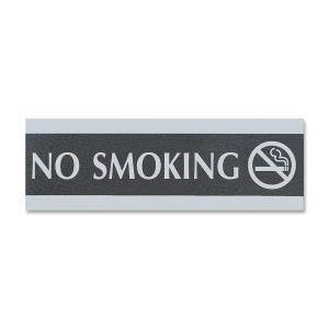 Headline Sign 4757 Century Series Office Sign- "No Smoking"- 9 x 1/2 x 3- Black/Silver