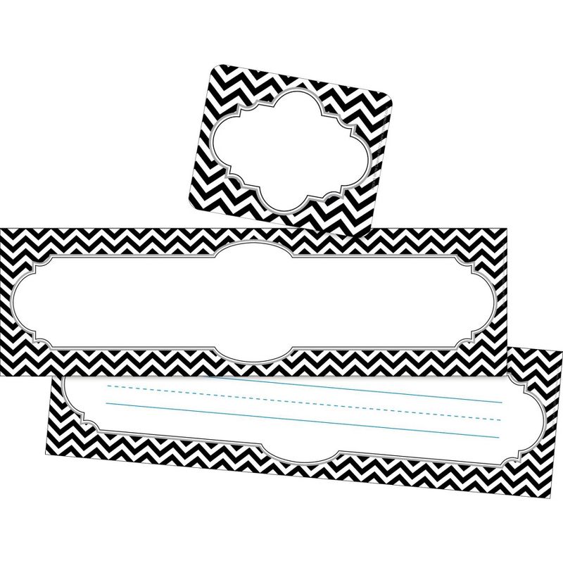 Barker Creek 81pc Chevron Black Tie Affair Nametag and Name Plate Set