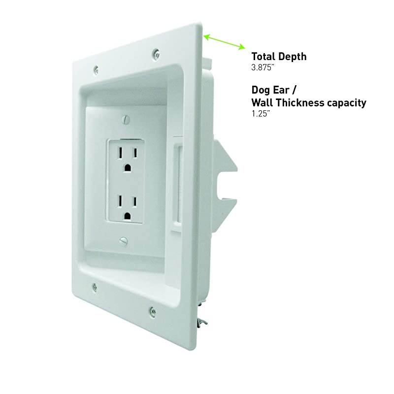 Home Office Theater in Wall TV Power Kit White CPT306WV1