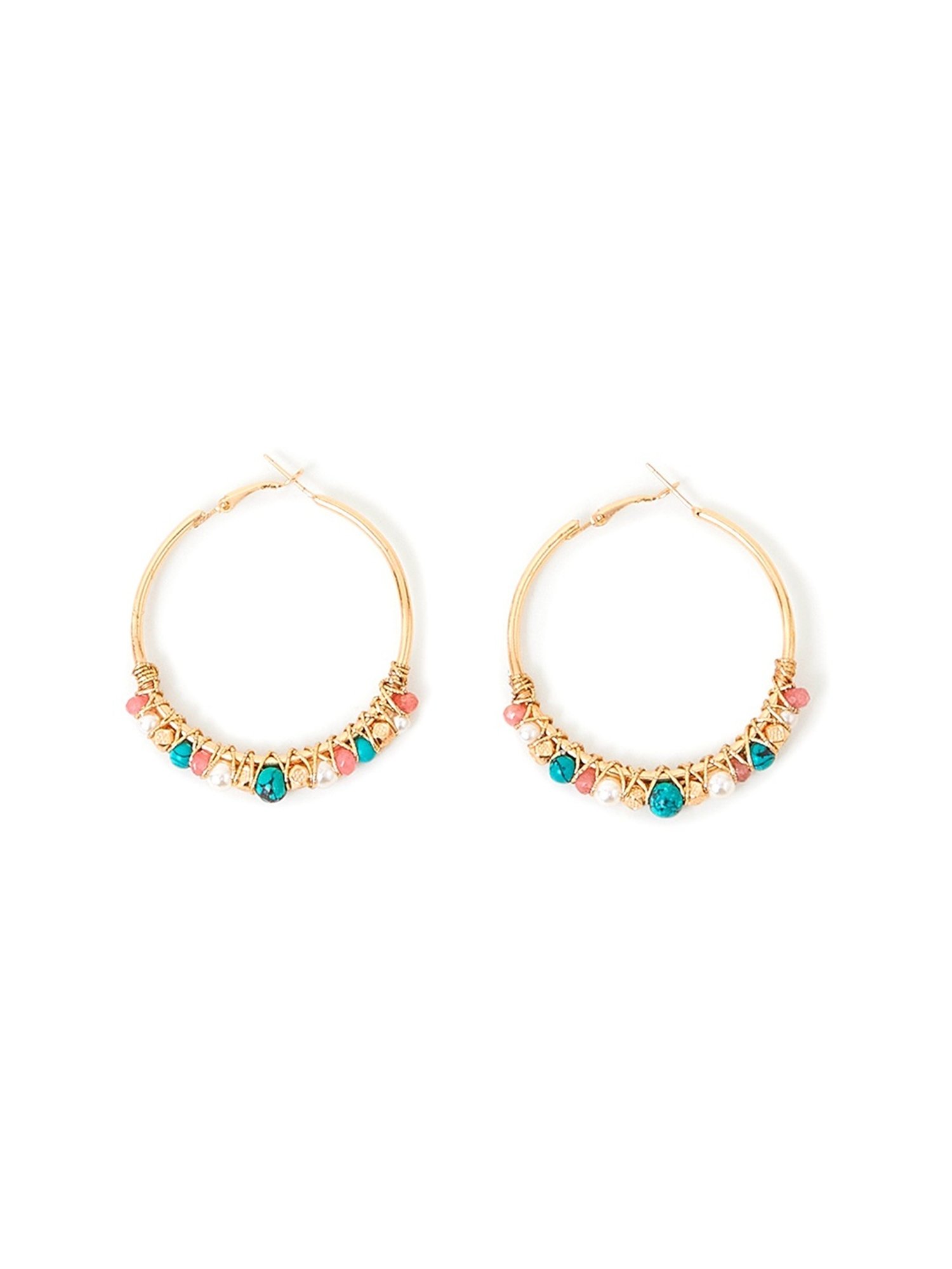 Accessorize London Multi Statement Beaded Hoop Earring