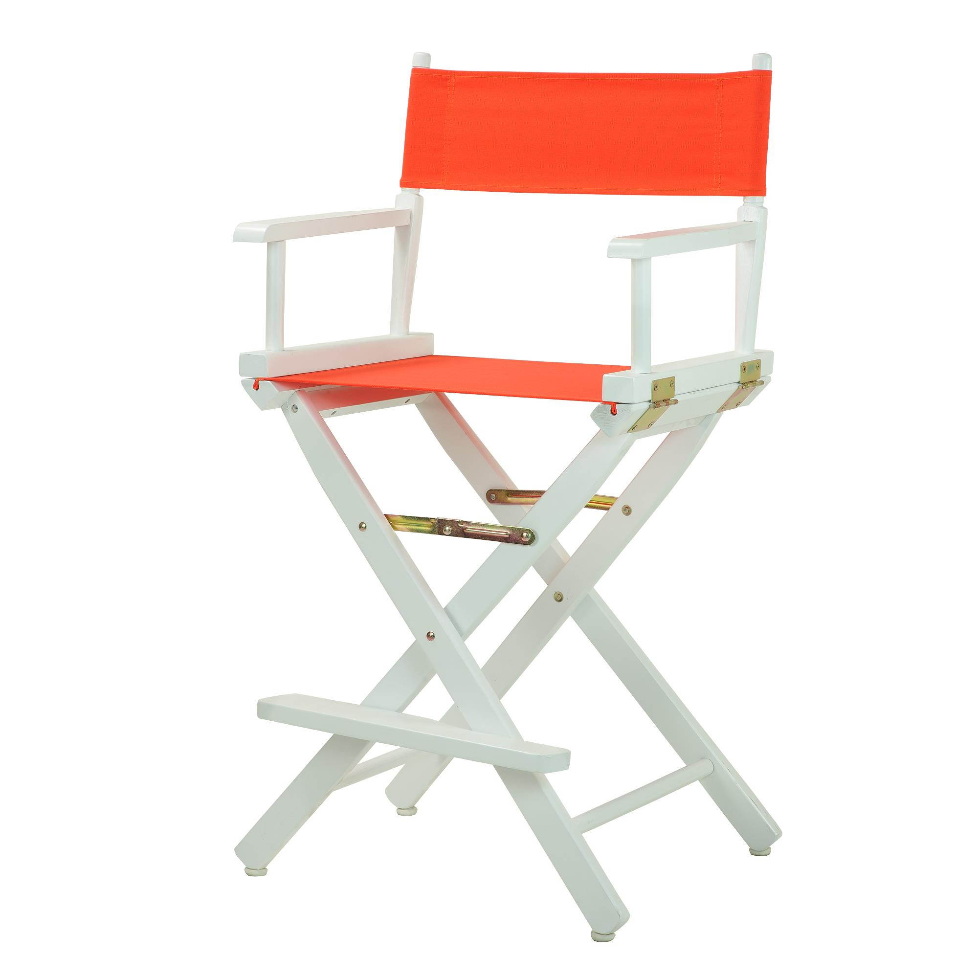 Casual Home 220-01-021-19 24 in. Directors Chair White Frame with Orange Canvas