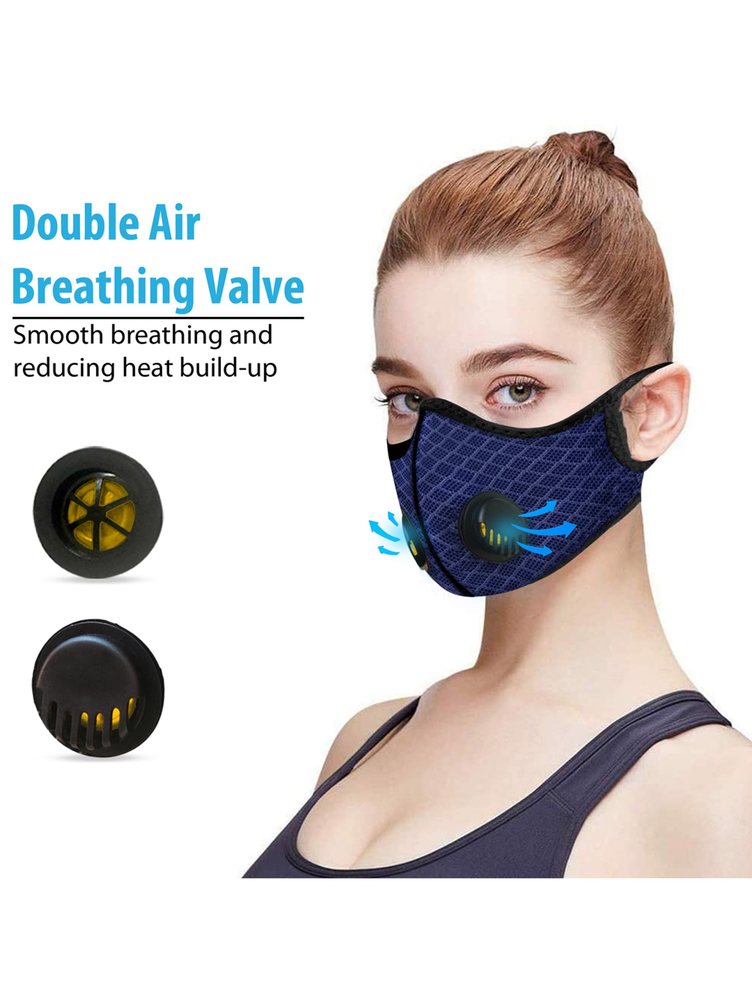 Lioncrown 4 Layered N95 Face Mask with Dural Air Valves - Pack of 2