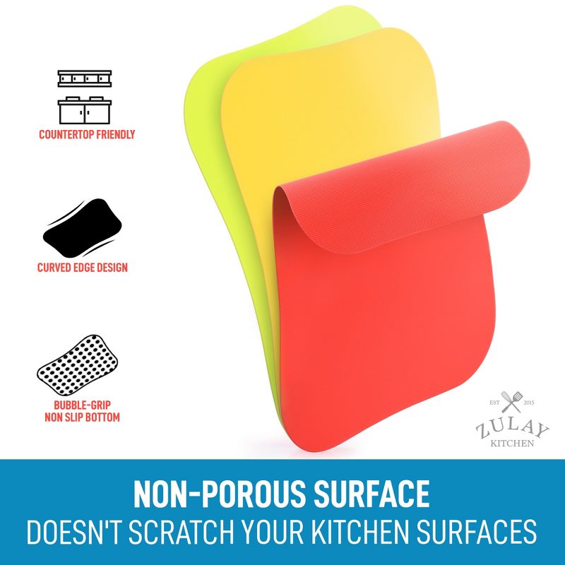 Zulay Kitchen Extra Thick Flexible Cutting Board Mats