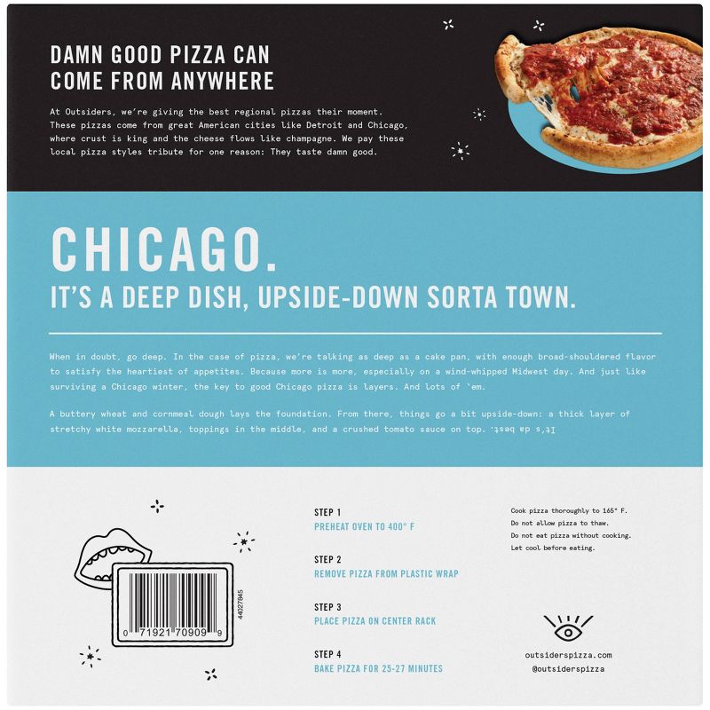 Outsiders Pizza Company Chicago Style Cheese Frozen Pizza - 33.3oz