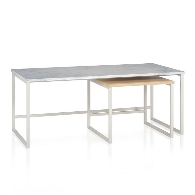 Scarlett Nesting Coffee and End Tables White - CosmoLiving by Cosmopolitan