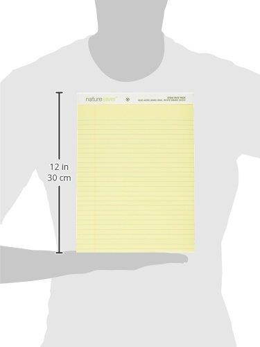 Nature Saver Recycled Pad, Wide Ruled, 8-1/2 x 11-3/4 Inches, 50 Sheets, 12 Pads, Canary (NAT00867)