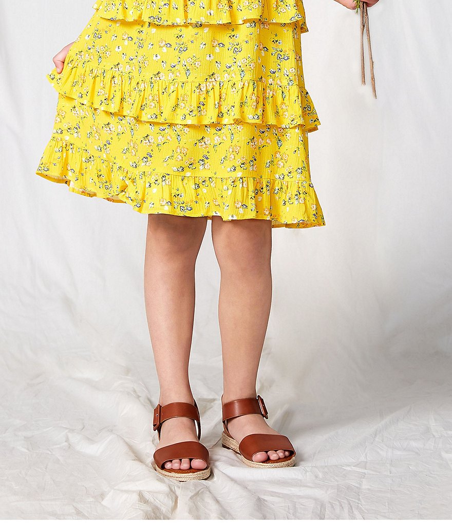 GB Girls' Kaygan-Girl Leather Two-Piece Espadrille Flat Sandals (Youth)