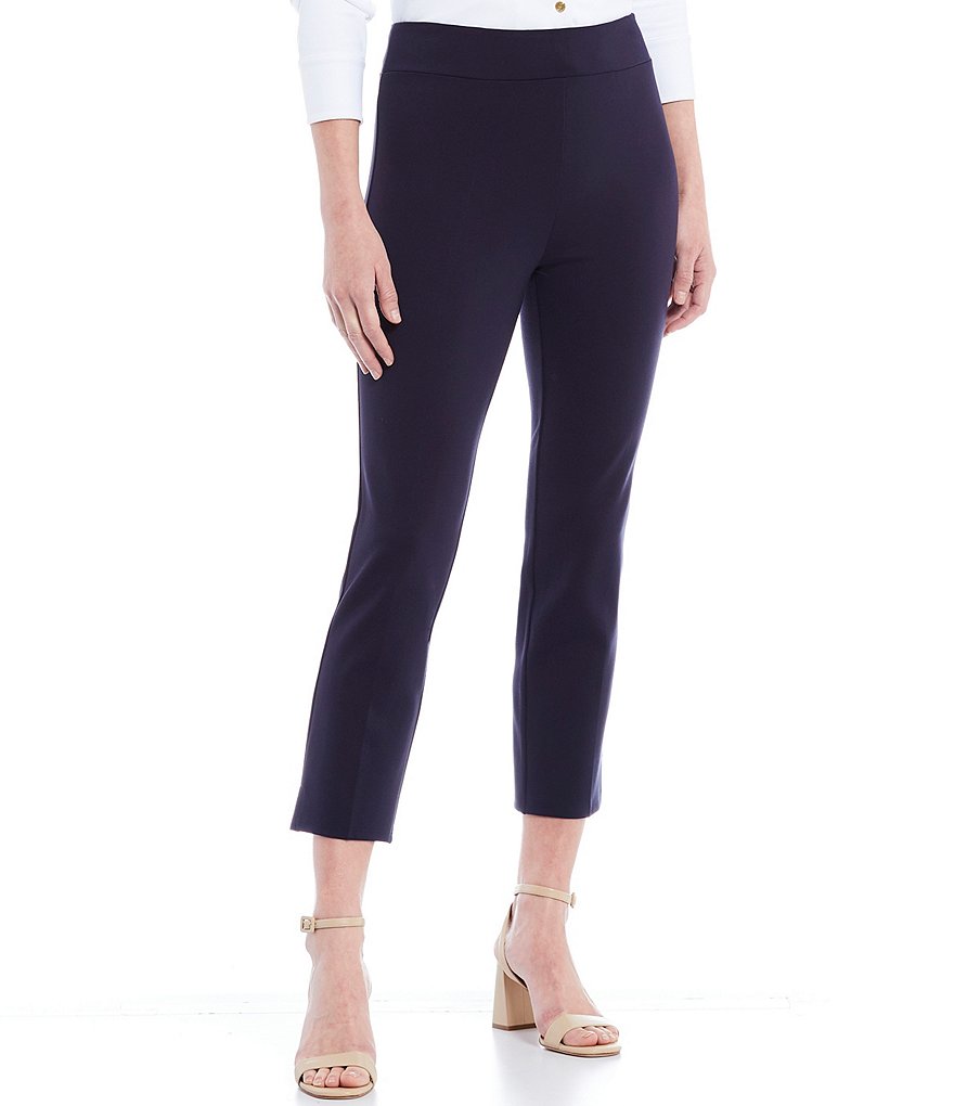 Jude Connally Lucia Ponte Knit Elastic Waistband Pull-On Ankle Pants