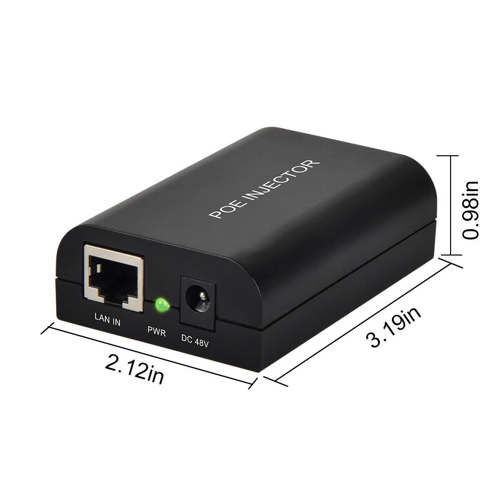 POE Injector Power and Data Connectivity for Non-Poe 802.3af Gigabit Auto detects Power Pug &Play Black Network Ready