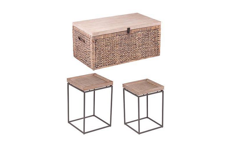 3pc Escavar Living Room Tables Brown - Aiden Lane