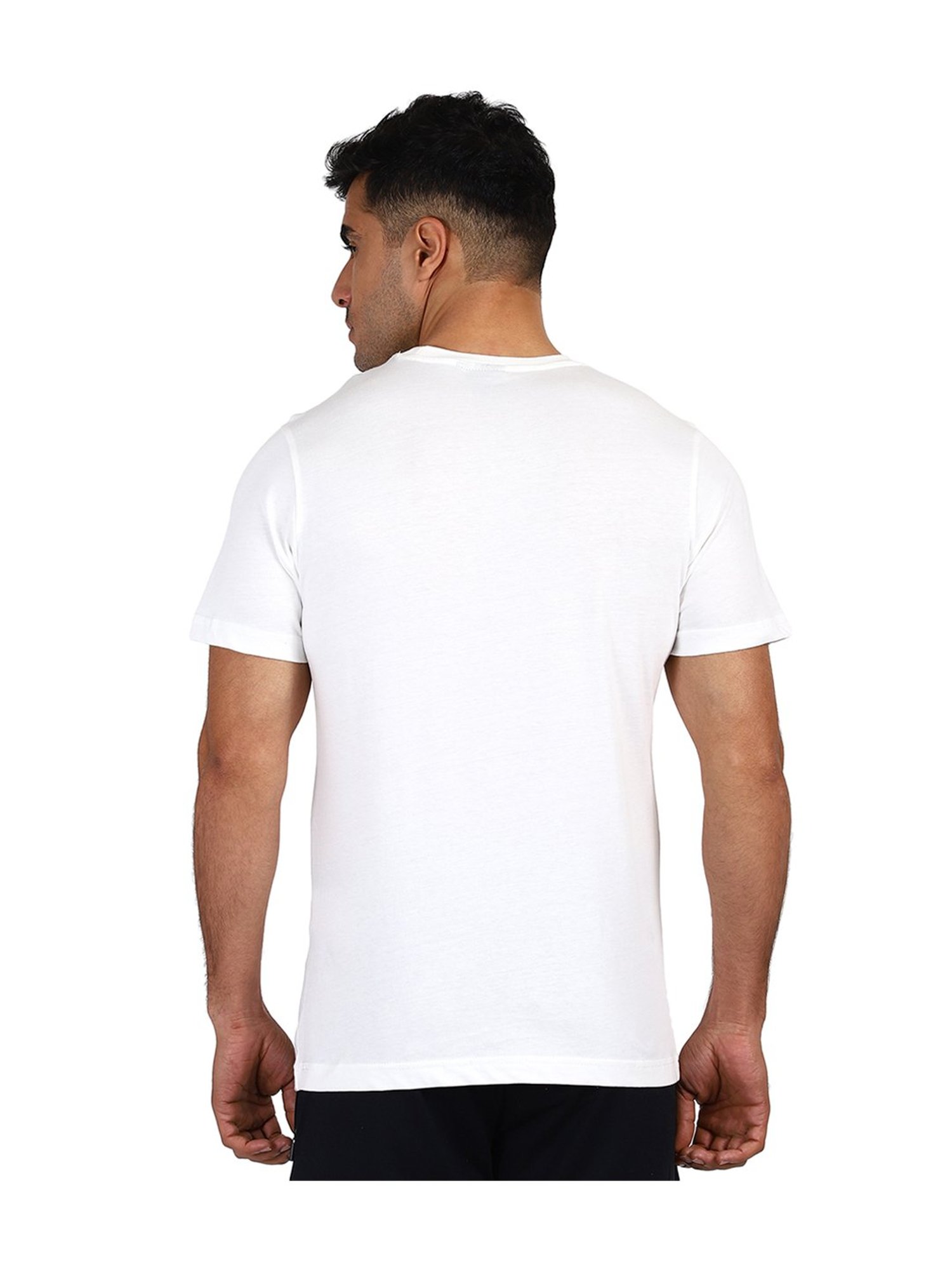 Hummel White Cotton Solid T-Shirt