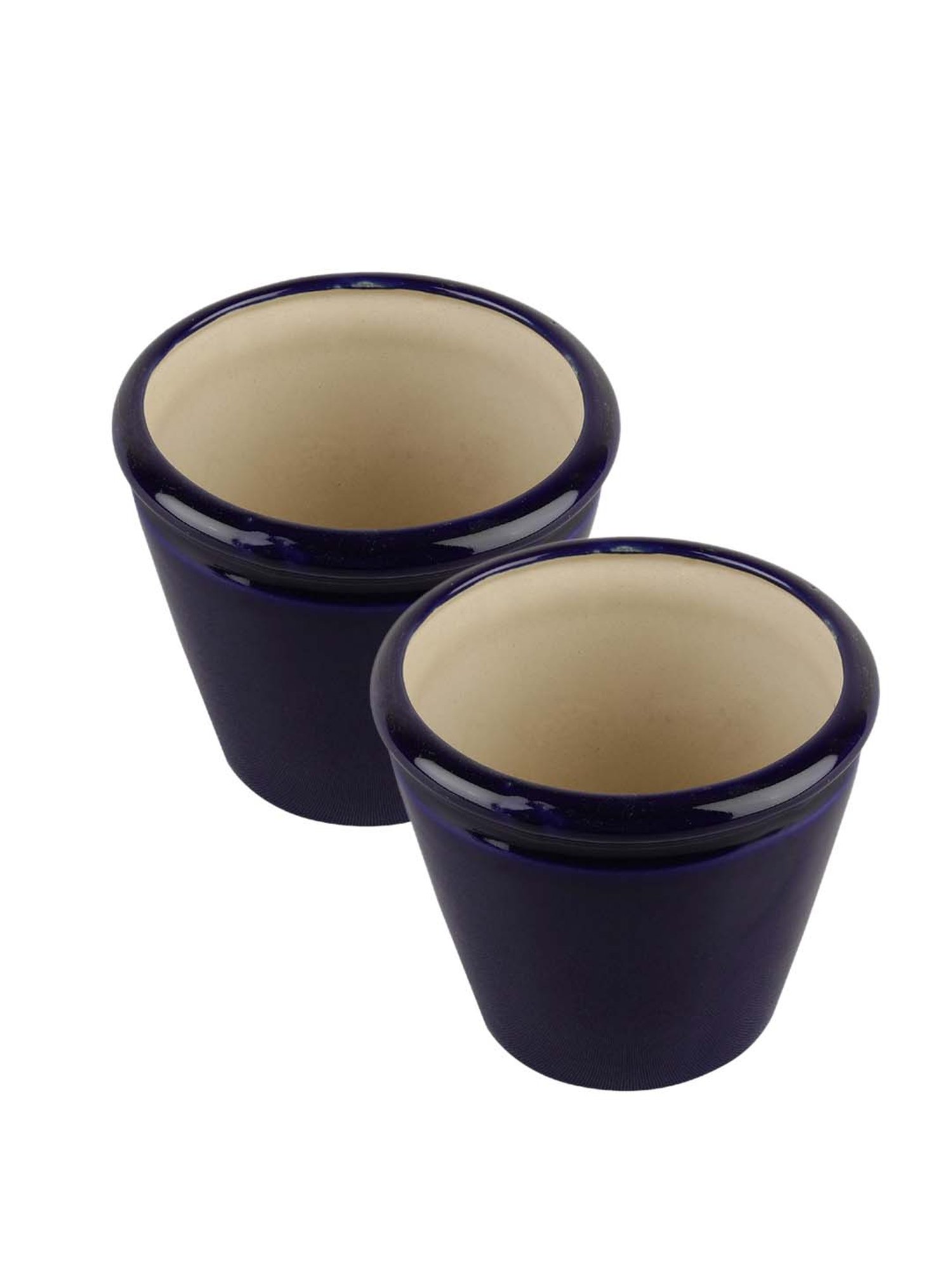 VarEesha Navy Blue Ceramic Planter Pot - Set of 2