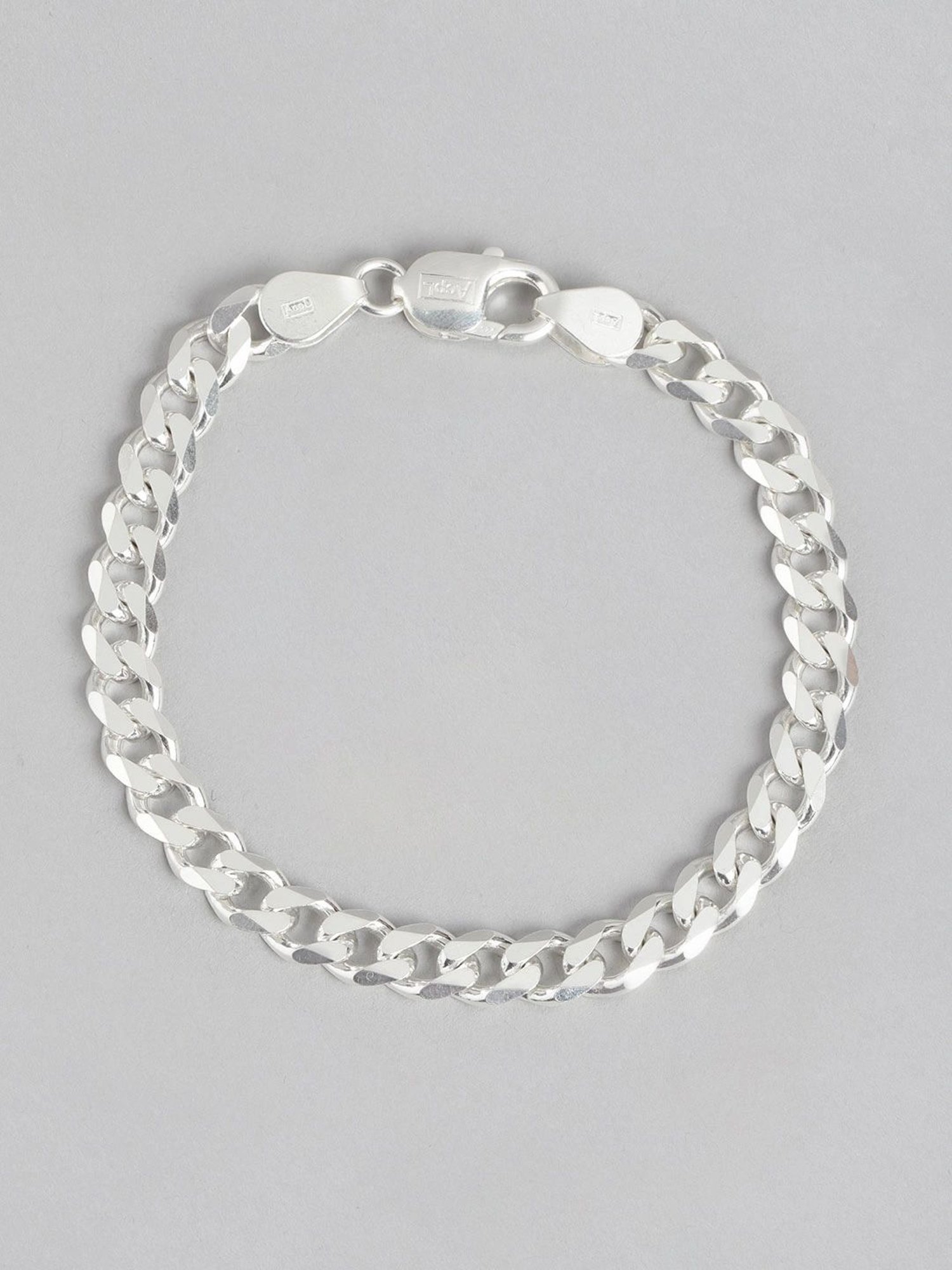 Zavya Classic Silver Elegance Men's 925 Sterling Silver Plated Bracelet