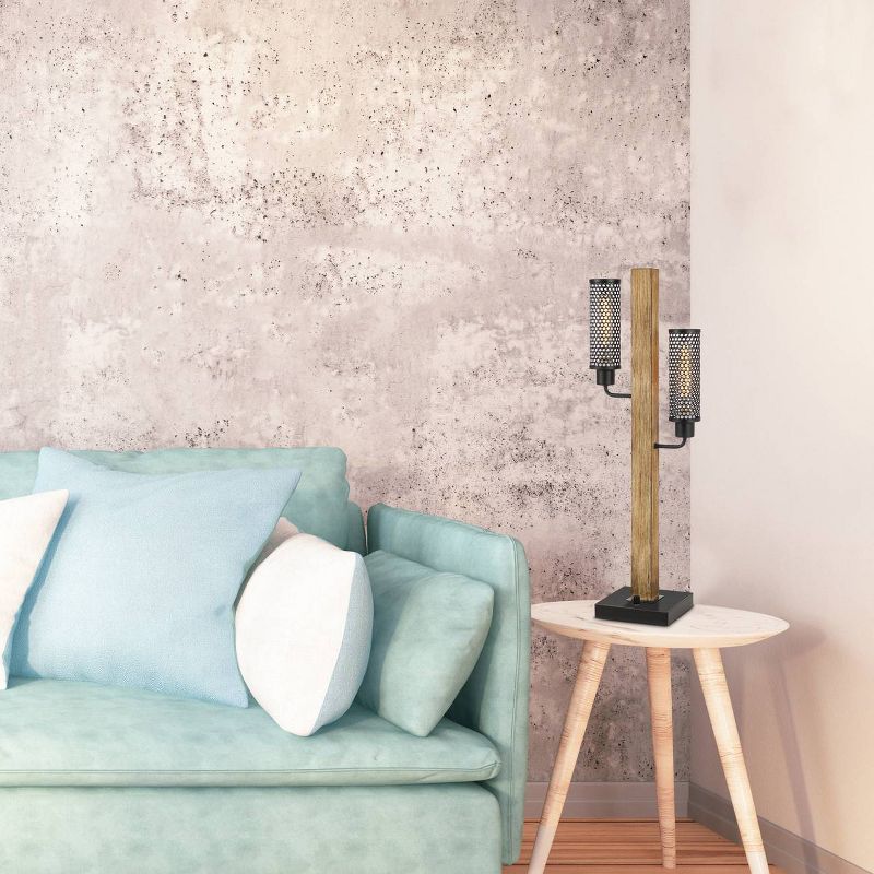 32" Wood/Metal Contemporary Table Lamp Light Oak - Cal Lighting