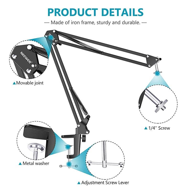 Desktop Clamp Adjustable Suspension Boom Scissor Arm Stand Holder 360 Degree Rotation Swivel Mount, Load up to 2.2 pounds/1 kilograms for Logitech Webcam C922 C930e C930 C920 C615 C960 C980 pro