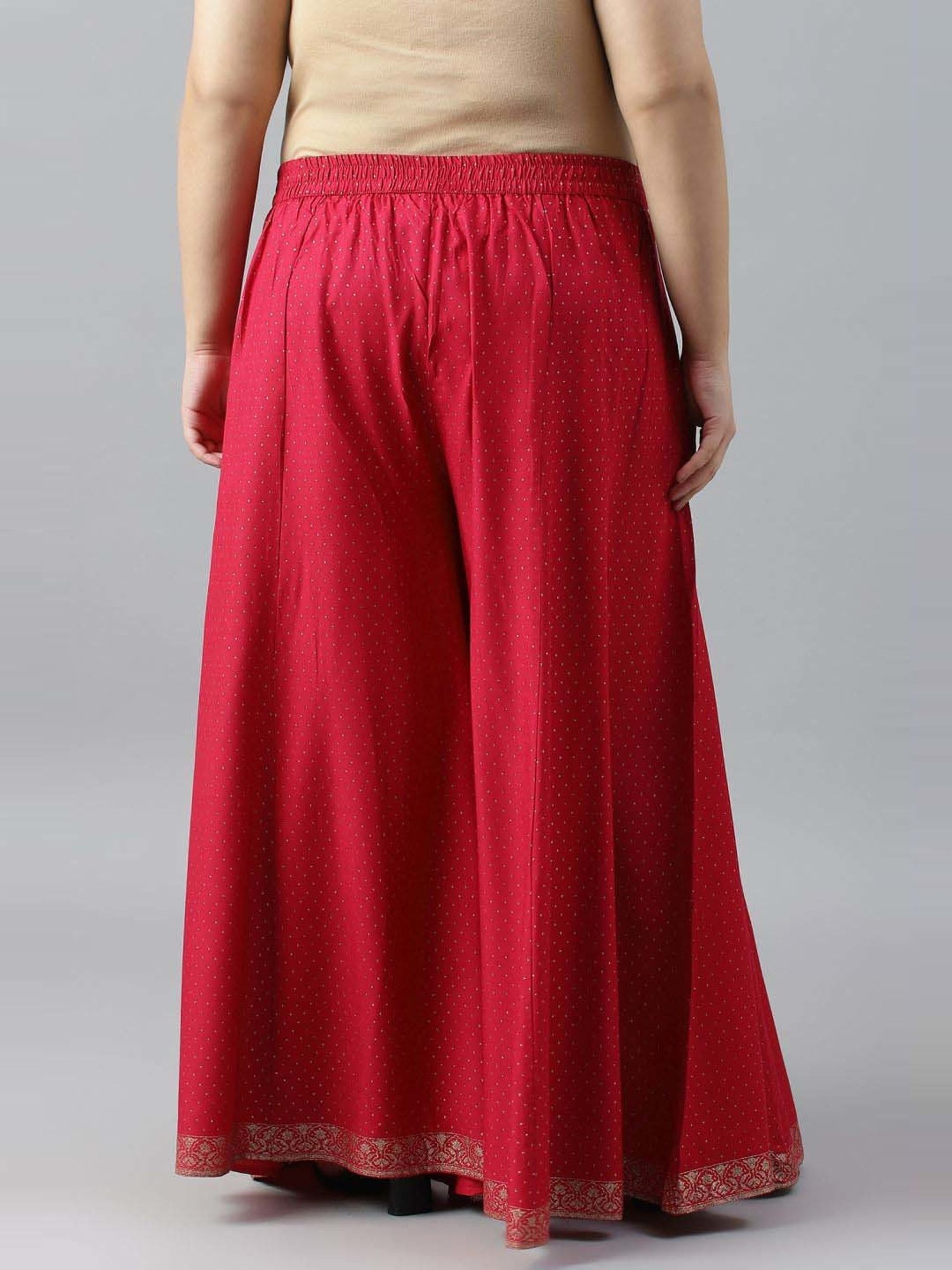 W Pink Polka Dots Palazzos