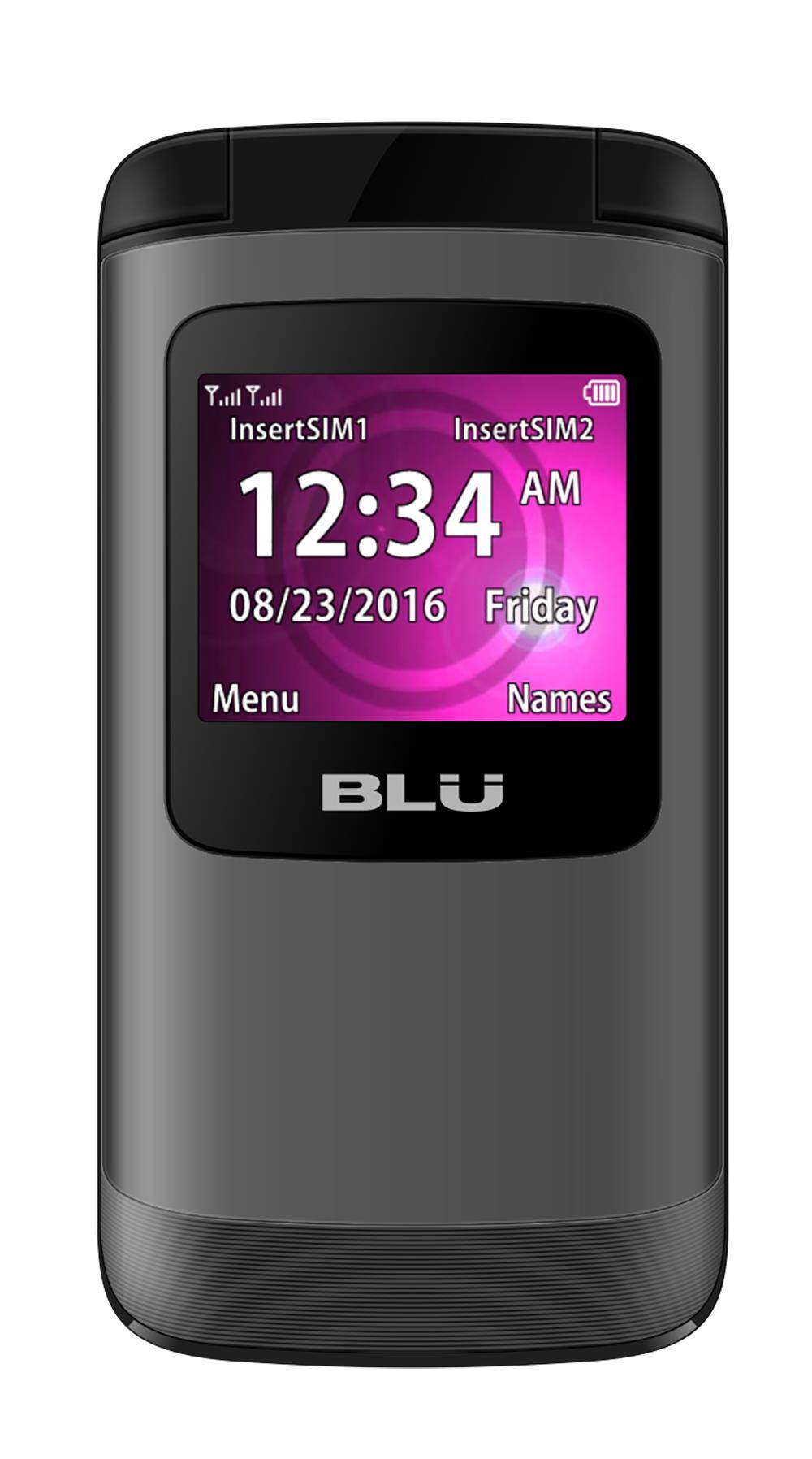 BLU Zoey Flex Z130 1.8" Cell Phone Flip VGA Unlocked Dual SIM - Black