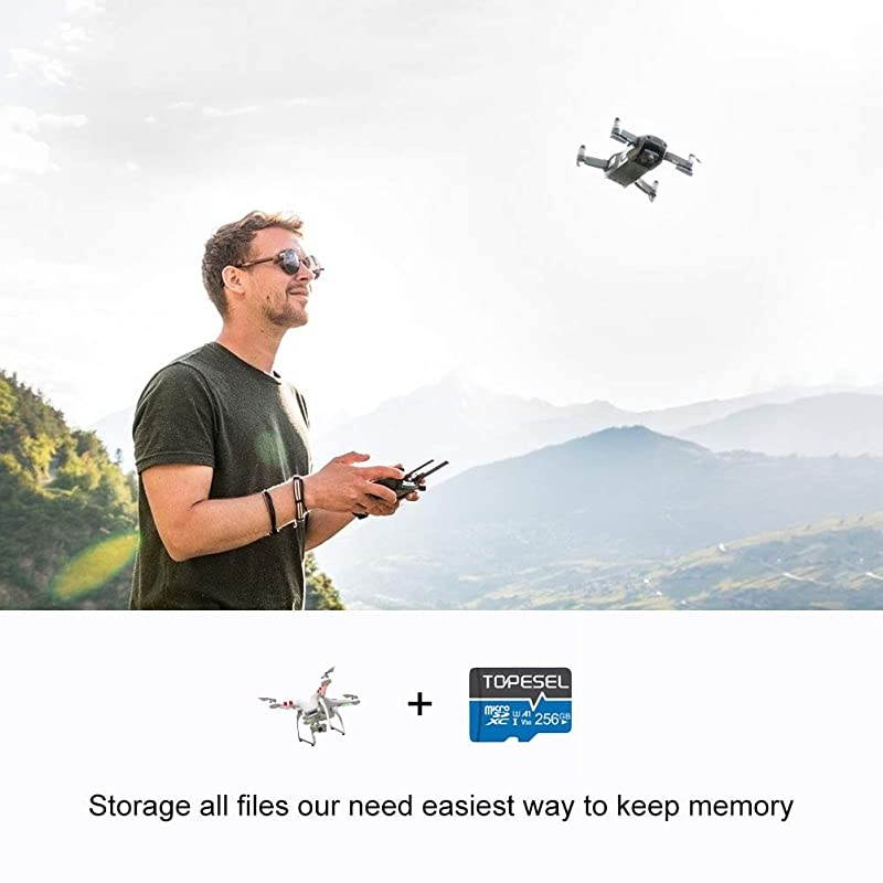 256GB Micro SD Card Memory Cards A1 V30 U3 Class 10 Micro SDXC UHSI TF Card for CemeraDroneDash Cam1 Pack U3 256GB