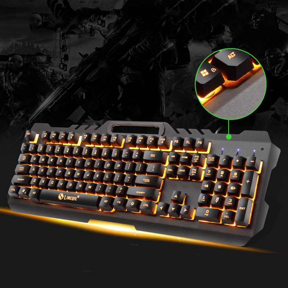 FRCOLOR Gaming Keyboard Mouse Set Rianbow Backlit Mechanical Keyboard With RGB LED - White