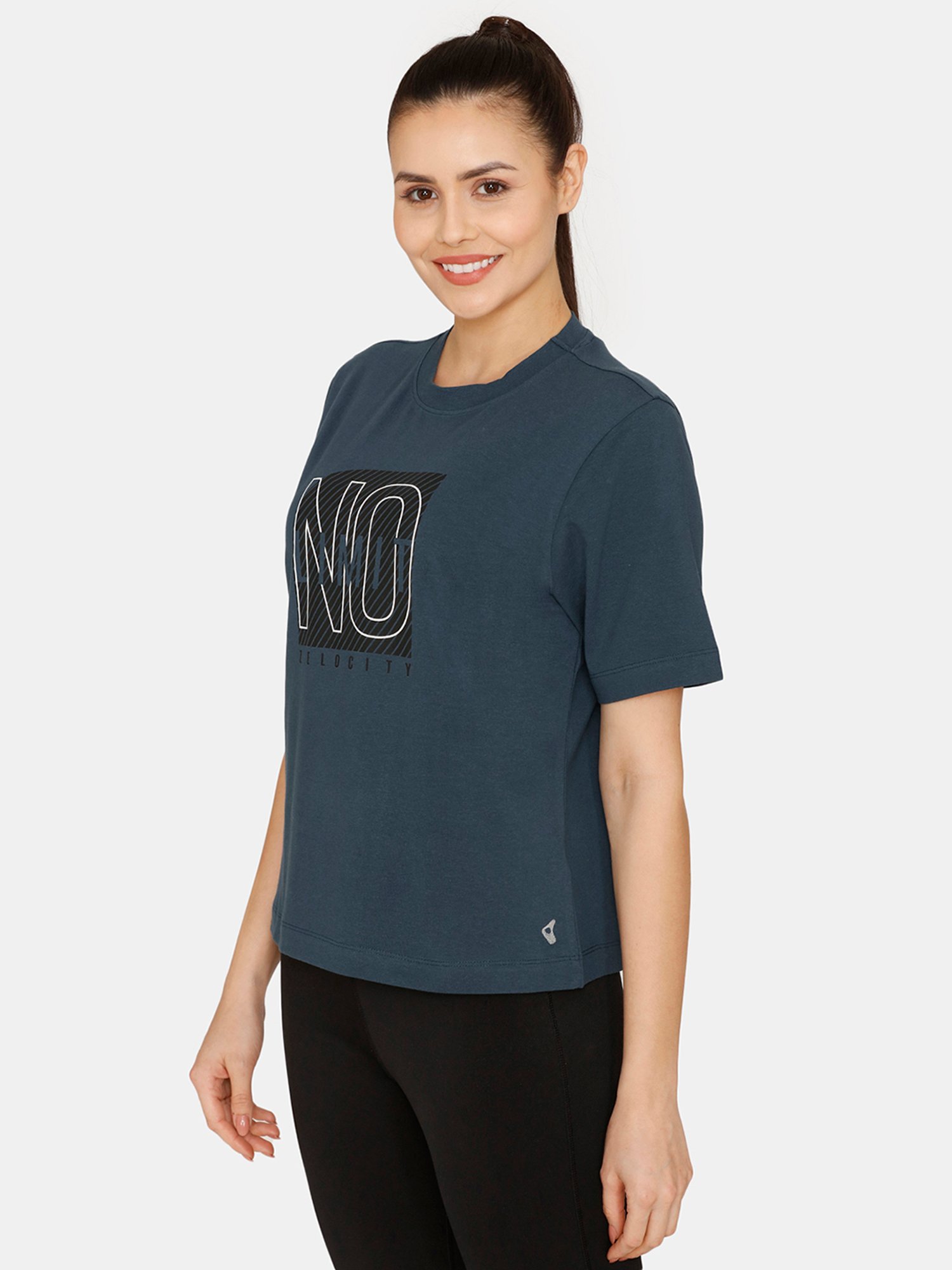 Zelocity by Zivame Blue Printed T-Shirt