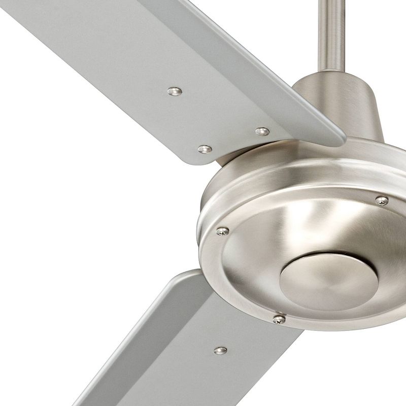 44" Casa Vieja Modern Industrial Outdoor Ceiling Fan with Remote Control Brushed Nickel Damp Rated for Patio Porch