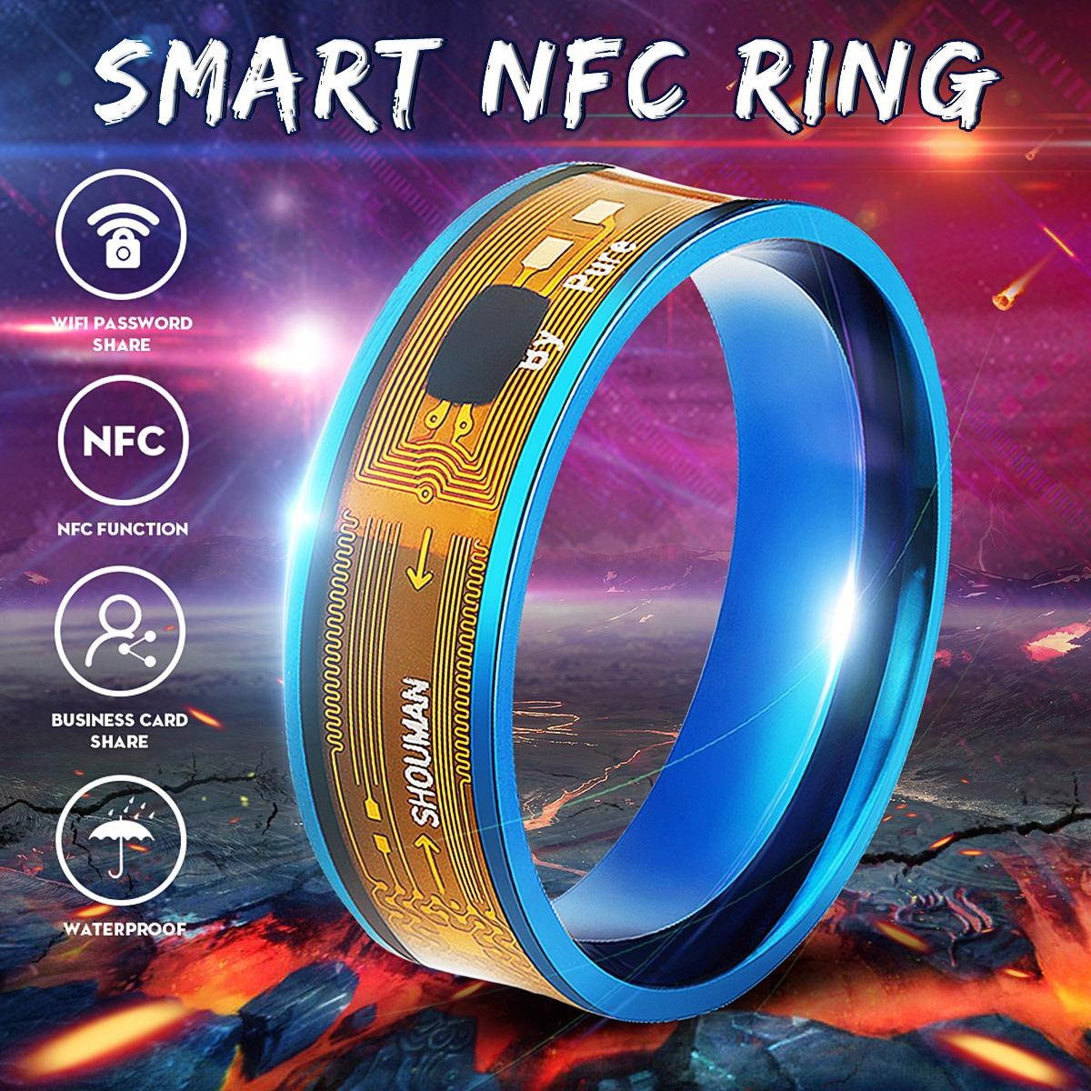 NFC Multifunctional Waterproof Intelligent Digital Smart Ring Magic Finger Rings - Blue