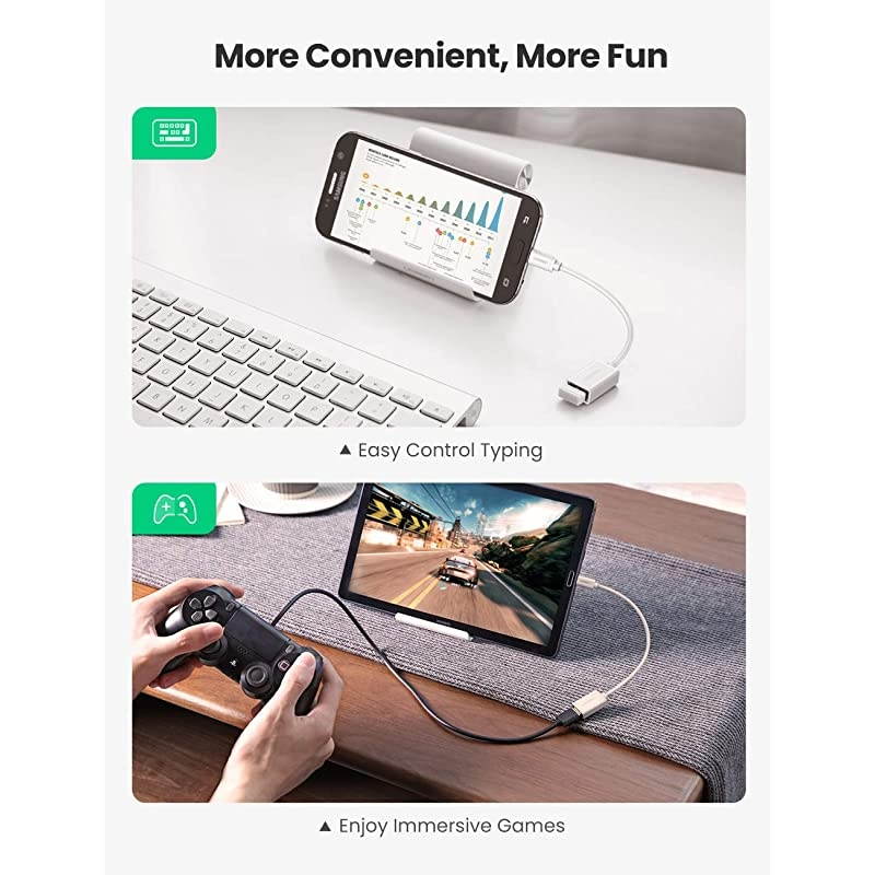 Micro USB 20 OTG Cable On The Go Adapter Male Micro USB to Female USB for Samsung S7 S6 Edge S4 S3 LG G4 DJI Spark Mavic Remote Controller Android Windows Smartphone Tablets 4 Inch White