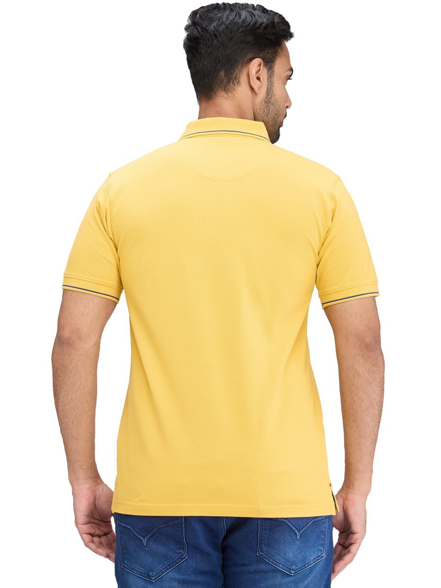Raymond Yellow Slim Fit Polo T-Shirt